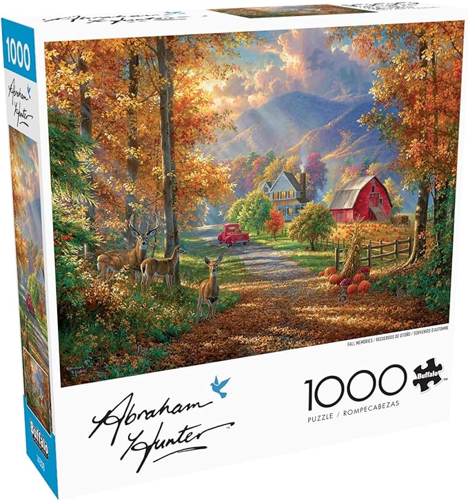 Buffalo Games - Abraham Hunter - Fall Memories - 1000 Piece Jigsaw Puzzle - Colorful, Autumn Puzzles for Adults – Precision-Cut Pieces, Beautiful Seasonal Artwork, Hours of Relaxing Fun