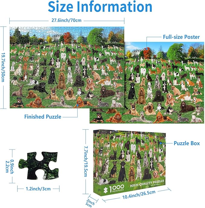 1000 Piece Puzzle For Adults 101 Lawn Puppies Puzzles For Adults 1000 Pieces Dogs Park Jigsaw Puzzles 1000 Pieces For Adults 101 Puppy Group Photo Puzzle 1000 Pieces, 1000 Piece Puzzle Dog 1000 Puzzle