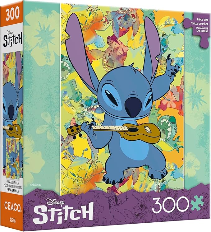 Ceaco - Disney - Stitch - Galaxy Grunge - 300 Oversized Piece Jigsaw Puzzle