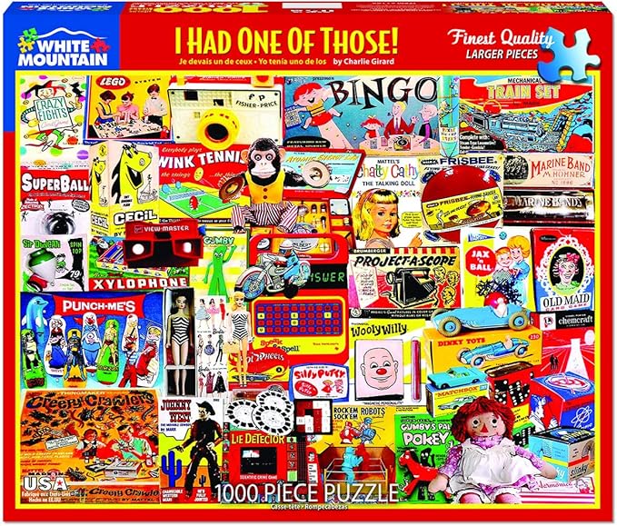 White Mountain 1000 Piece Jigsaw Puzzle Vintage Toy Memories Puzzles with Large Pieces for Adults and Family 24"x30" - I Had One of Those
