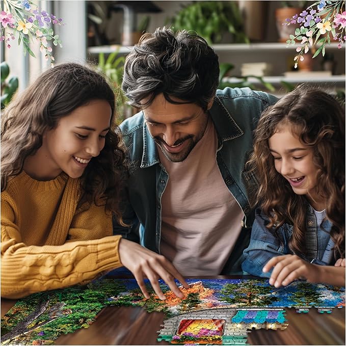 White Mountain 1000 Piece Jigsaw Puzzle Scenic Summer Camping Puzzles with Large Pieces for Adults and Family 24"x30" - Camper