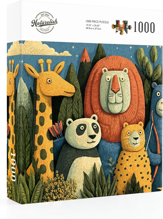 Forest Animal Jigsaw Puzzles for Adults 1000 Pieces, Difficult Puzzles Perfect for Game Night, Great Gift Idea, Size 26.65 x 19.25 in