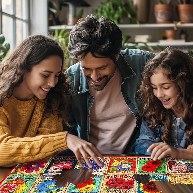 White Mountain 1000 Piece Jigsaw Puzzle Colorful Flower Collage Puzzles with Large Pieces Gift for Adults and Family 24"x30" - What Flowers Mean