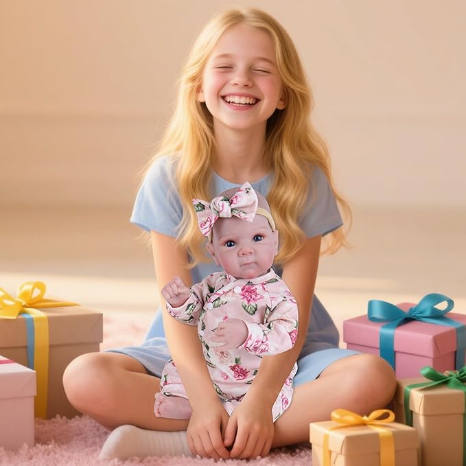Milidool Realistic Reborn Baby Dolls Girl - 20 Inch Lifelike Real Life Newborn Baby Dolls with Poseable Body and Accessories for 3+ Year Old Girls Gifts, Pretend Play, Collection