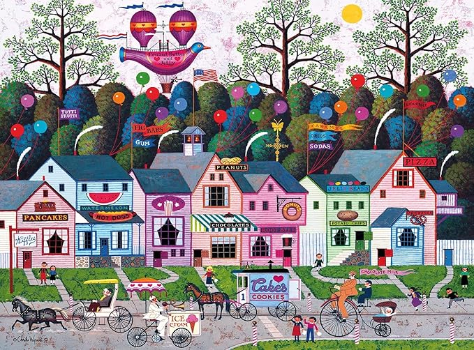 Buffalo Games - Silver Select - Charles Wysocki - Charles Wysocki - Confection Street - 1000 Piece Jigsaw Puzzle For Adults -Challenging Puzzle Perfect for Game Nights - Finished Size is 26.75 x 19.75