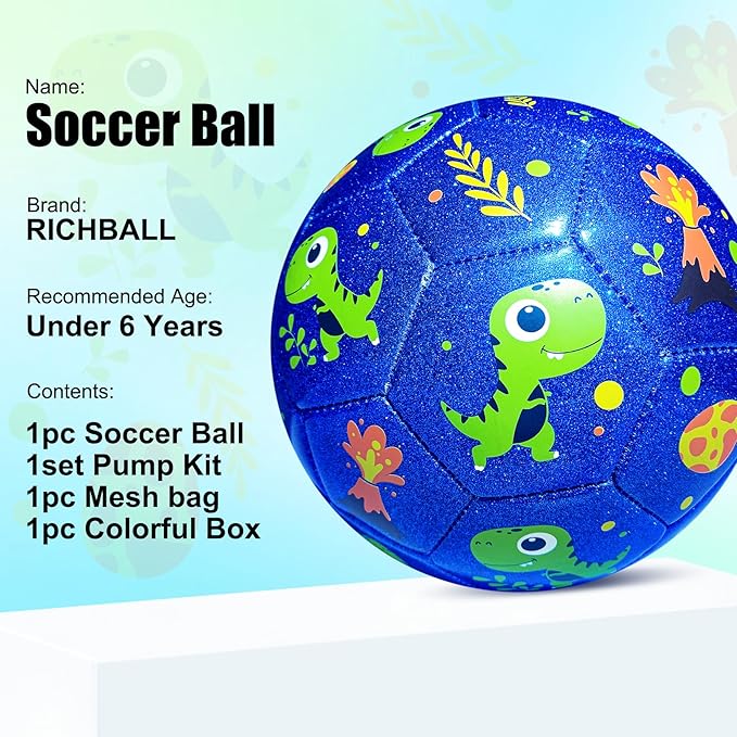 Richball Easter Basket for Kids, Toddler Soccer Ball, Size 2/3 Soccer Ball, Outdoor Activity Toy for Kids Age 1-3 3-6, Christmas Stocking Birthday Gifts