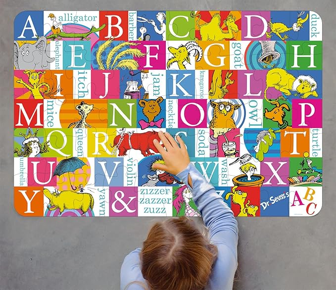 Buffalo Games Dr. Seuss Alphabet 50 PC Floor Puzzle - Family Fun Extra Large Jigsaw - Finished Size is 3' x 2'