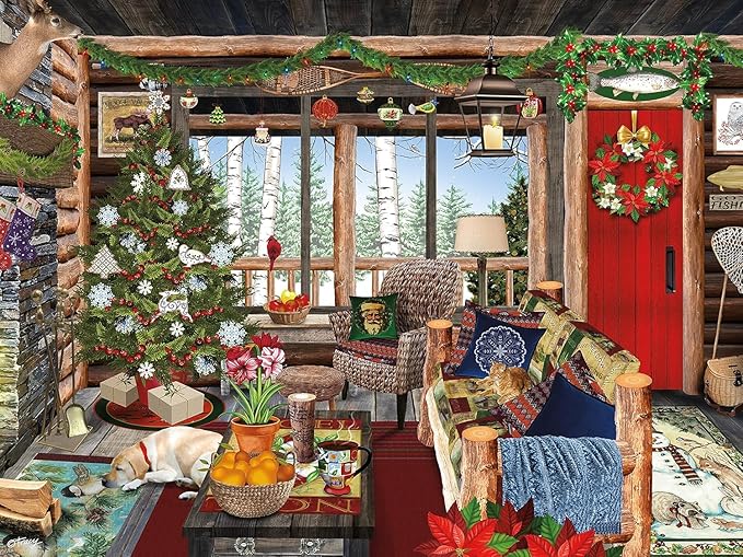 Ceaco - Tracy Flickinger - Christmas Lodge - 300 Piece Jigsaw Puzzle
