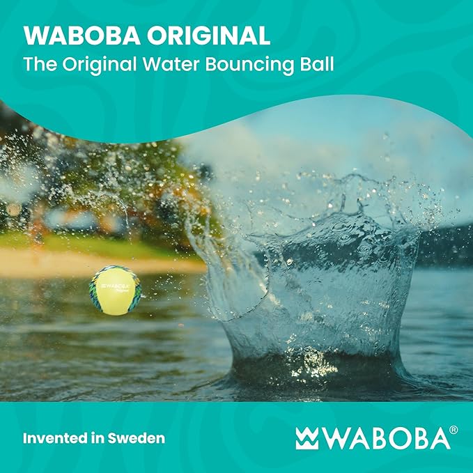 Waboba Original Water Bouncing Ball - Perfect Toy for Beach and Water Games - Skips on Water - Invented in Sweden