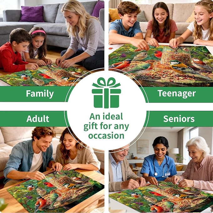 500 Piece Puzzle for Adults – Colorful Birds Garden Jigsaw Puzzle for Adults & Seniors – Eco-Friendly Recycled Paper – Fun & Challenging Family Game Gift for Friends and Family (20.5 x 15 in)