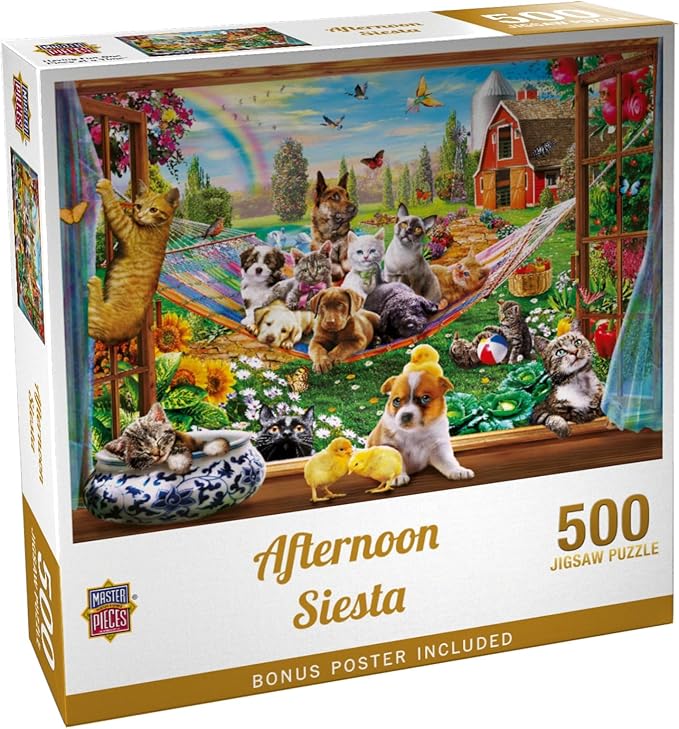 Masterpieces Afternoon Siesta Jigsaw Puzzle - 500 Pieces for Adults and Families - Adult