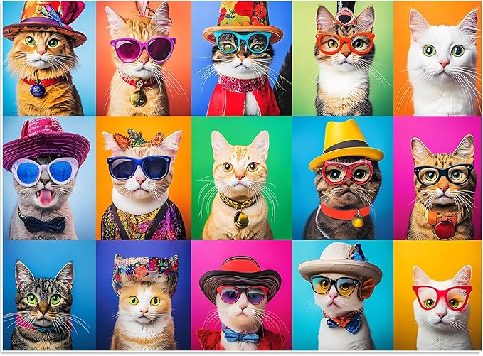 500 Piece Puzzles for Adults, Cats Jigsaw Puzzle for Adults Seniors, Recycled Cardboard Puzzle 500 Piece, Family Activity Great Gift for Family Friends 20.5 * 15 inch