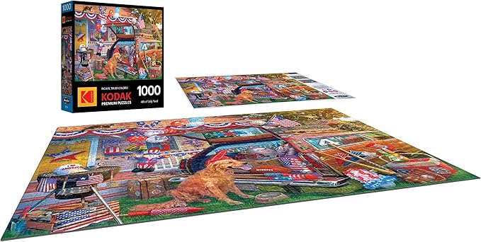 RoseArt - Kodak Premium - 4th of July Yard - 1000 Piece Jigsaw Puzzle for Adults - Patriotic Summer Fun