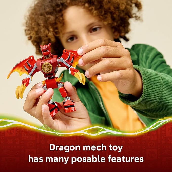 LEGO NINJAGO Kai’s Dragon Mech Battle Pack Building Toy for Boys, Girls, & Kids, Ages 6+ - Poseable Dragon Figure & 3 Character Minifigures for Pretend Play - Gift Idea for Birthdays - 71851
