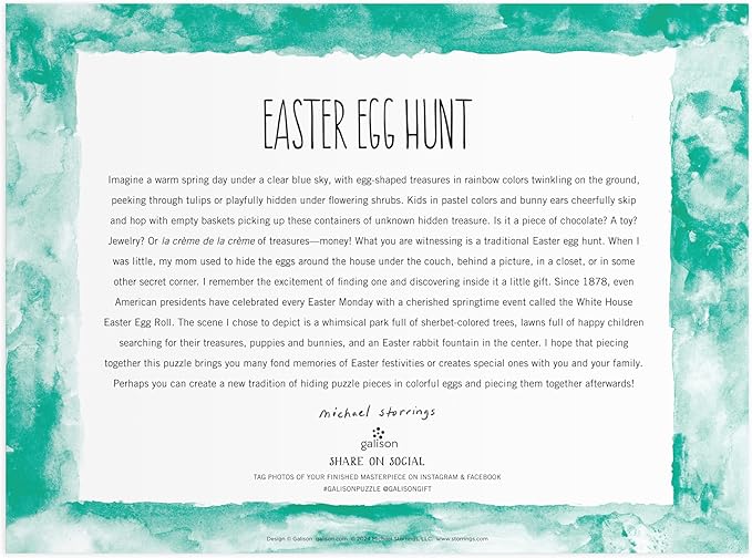 Galison Easter Egg Hunt – 1000 Piece Michael Storrings Puzzle Featuring The Spirit of Easter Festivities at A Whimsical Park