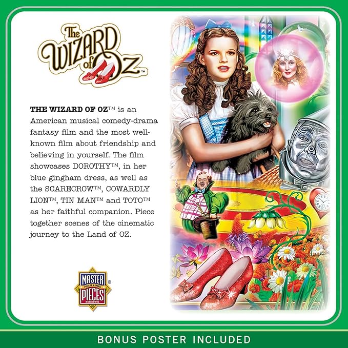 MasterPieces 1000 Piece Jigsaw Puzzle - Wizard Dorothy's Magical Land of Oz - Fun for Adults, Family, Or Youth - 19.25"x26.75"