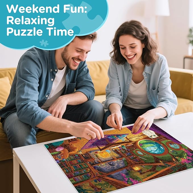 500 Piece Puzzles for Adults,Owl Forest Jigsaw Puzzles 500 Pieces,Magic House Puzzle 500 Pieces Adult Funny Jigsaw Puzzle Premium Cardboard Puzzles Home Decor Birthday Party Gift