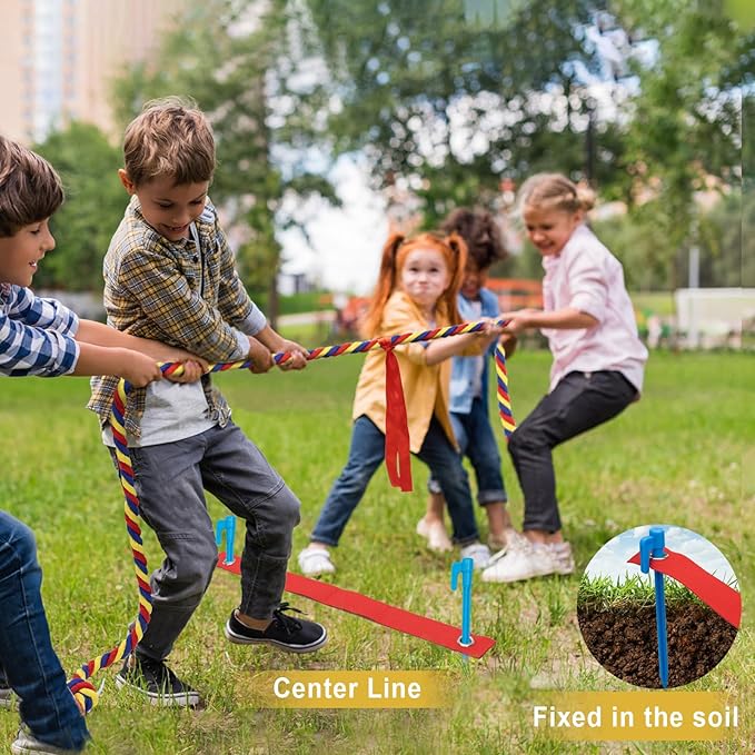 Tug of War Rope for Kids and Adults,20/40/60FT Tug a War Rope for Outdoor Games Field Day Family Reunion Birthday Party Games, Summer Outside Yard Backyard Lawn Picnic Games, Team Building Games