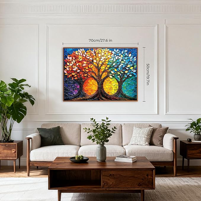 GUEETIC® Stained Glass Puzzle Tree of Life Puzzles for Adults 1000 Pieces, Impossible Hard Difficult Challenging Puzzles for Adults, Colorful Mosaic Tree of Life Jigsaw Puzzle 1000 Pieces