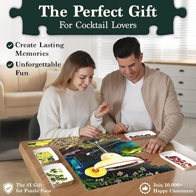 Jigsaw Puzzle 1000 Pieces - The Margarita, Brain-Boosting Fun for Adults, Families, Friends, Game Nights, Poster Included, Gifts for Cocktail Lovers, Finished Size 27.5" x 19.5"