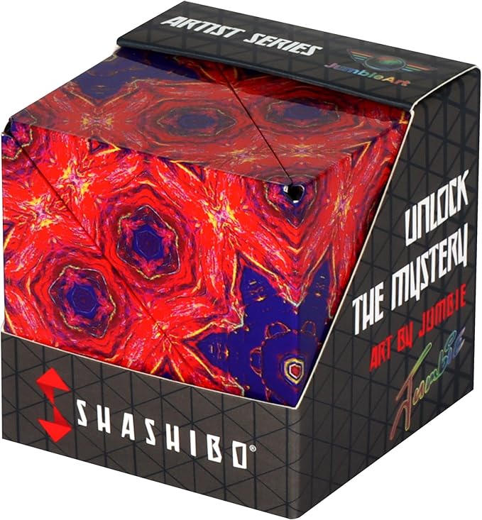 Shashibo Shape Shifting Box - STEM Fidget Toy with Ultra Strong Magnets - Sensory Puzzle Cube Transforms Into 100+ Shapes, Easter Basket Stuffers Gift for Kids, Teens, and Adults (Fire Goddess)