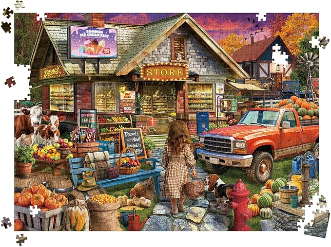 HUADADA Puzzles for Adults 1000 Pieces,Challenging Game Toys, Puzzles 1000 Pieces,Impossible Puzzle, Family Decoration Puzzle 1000-Countryside Supermarket