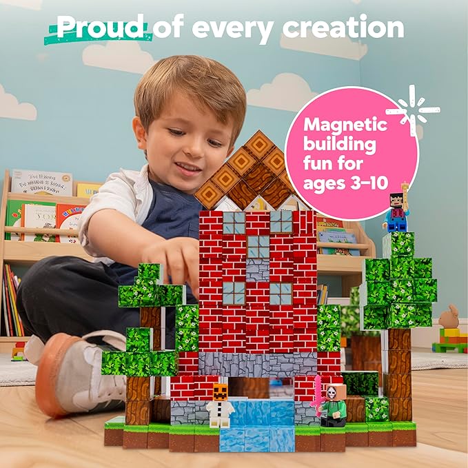 THB 100 PCS Magnetic Building Blocks for Kids – Magnetic Building Blocks for Kids Ages 4-8, STEM Educational Magnet Toys, Construction Set for Boys & Girls , Christmas & Birthday Gifts