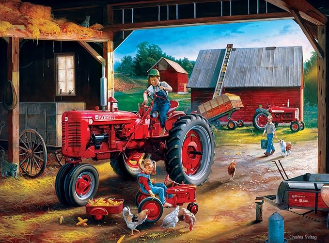 MasterPieces 2000 Piece Jigsaw Puzzle for Adult, Family, Or Youth - Farmall 4-Pack 14" X 19" - Family Owned American Puzzle Company