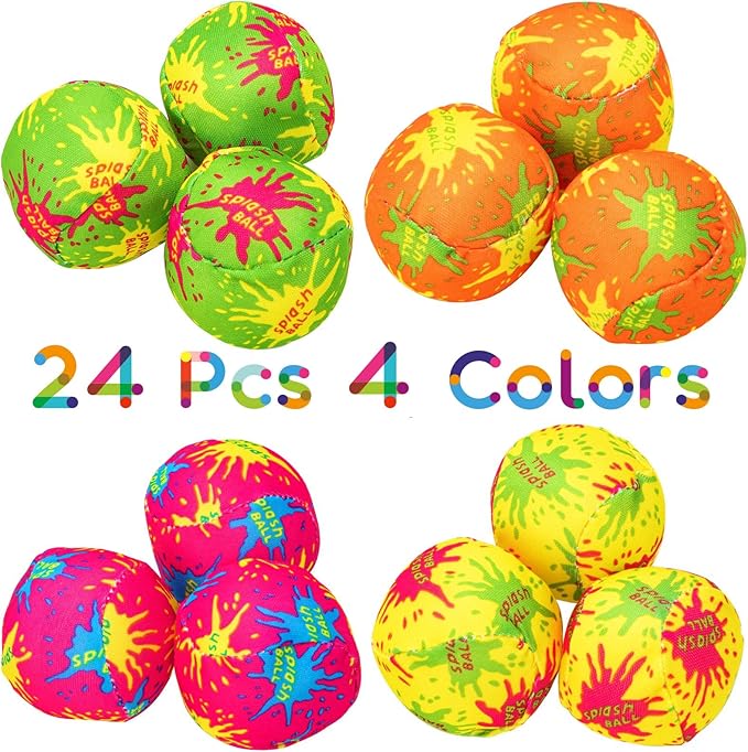 24 Pcs Water Splash Balls Float Mini Water Bomb Absorbent Ball Bulk for Beach Pool Party Favors Outdoor Game Activities ﻿