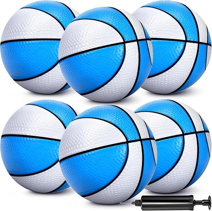 6 Pack Pool Basketball, Swimming Pool Rubber Basketball Toy for Kids and Adults, Great for Floating Water Basketball Hoops Toys Beach Pool Games Pool Party