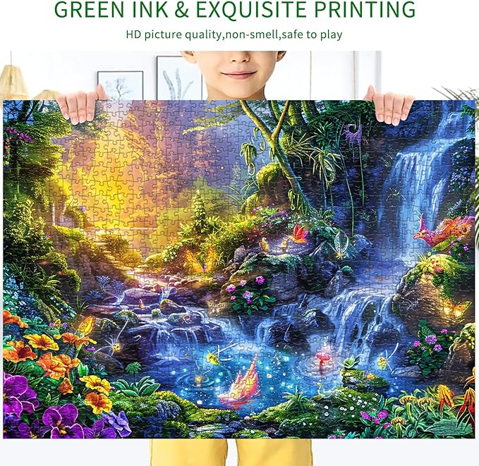 Jigsaw Puzzles for Adults 1000 Pieces, Interlock Perfectly No Dust, Impossible Difficult Hard Fun 1000 Piece Jigsaw Puzzles for Adults-1:1 Poster-Magic Lake