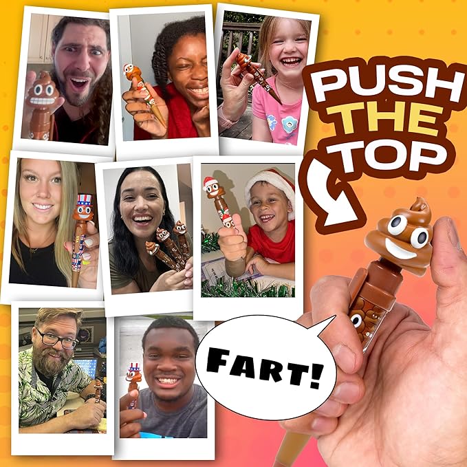 Farting Poop Pen with 7 Funny Fart Sounds - Easter Basket Stuffers for Teens & Kids, Silly Novelty Gag Gift for Boys & Girls, Easter Toys Essentials, Great for Birthdays, Funny Gift (Classic)