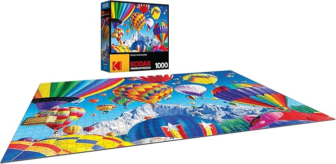 RoseArt - Kodak Premium - Balloons Over a Mountain - 1000 Piece Jigsaw Puzzle for Adults