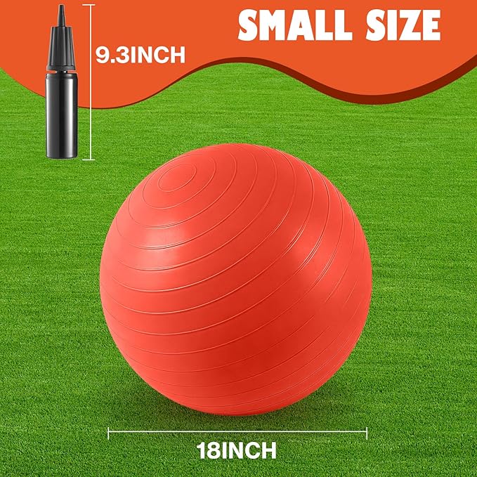 18-Inch Jumbo Playground Balls (3 Pack, Red&Blue&Green) - Oversized Inflatable PVC Balls for Kids & Pets, Backyard Grass Play, Indoor/Outdoor Games with Hand Pump