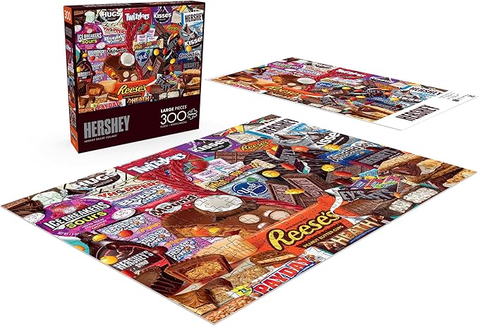 Buffalo Games - Hershey - Hershey Deluxe Collage - Large Piece Jigsaw Puzzle for Adults - Challenging Puzzle Perfect for Game Nights - Finished Size is 21.25 x 15.00