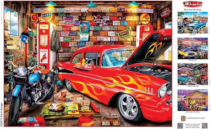 MasterPieces 750 Piece Jigsaw Puzzle for Adults, Family, Or Youth - Retro Garage - 18"x24"