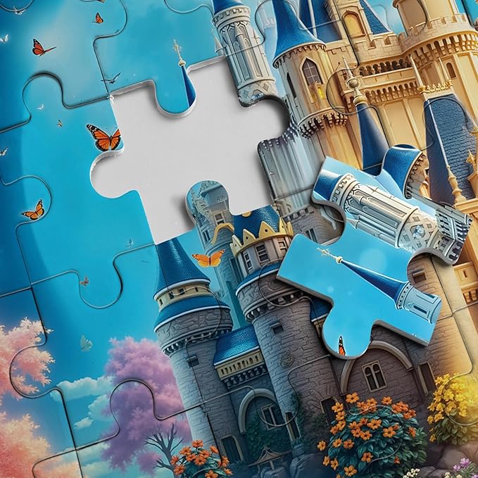 Magic Books Castle Puzzles for Adults 1000 Pieces Nature, Fantasy Pretty Landscape Moon Art Jigsaw Puzzles, Beautiful Garden Colorful Flower Puzzle