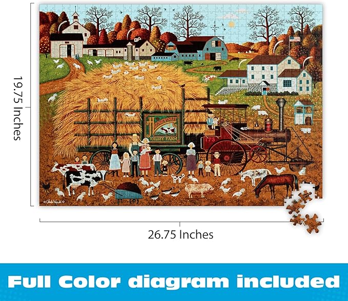 Buffalo Games – Honeynut Valley Farm Jigsaw Puzzle, 1000 Piece Puzzle for Adults, Charles Wysocki Farm Artwork