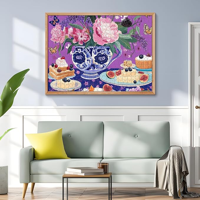 500 Piece Jigsaw Puzzles for Adults, Elegant English Tea Party Puzzles, Fun and Challenging Puzzle for Family Time, Relaxing Gift for Adults,Seniors, Age 12+, 20.5 x 15 in