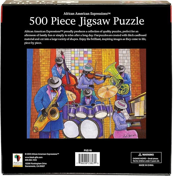 African American Expressions - 500-Piece African American Jigsaw Puzzle for Adults | Vibrant Celebration of Black Jazz Culture and History
