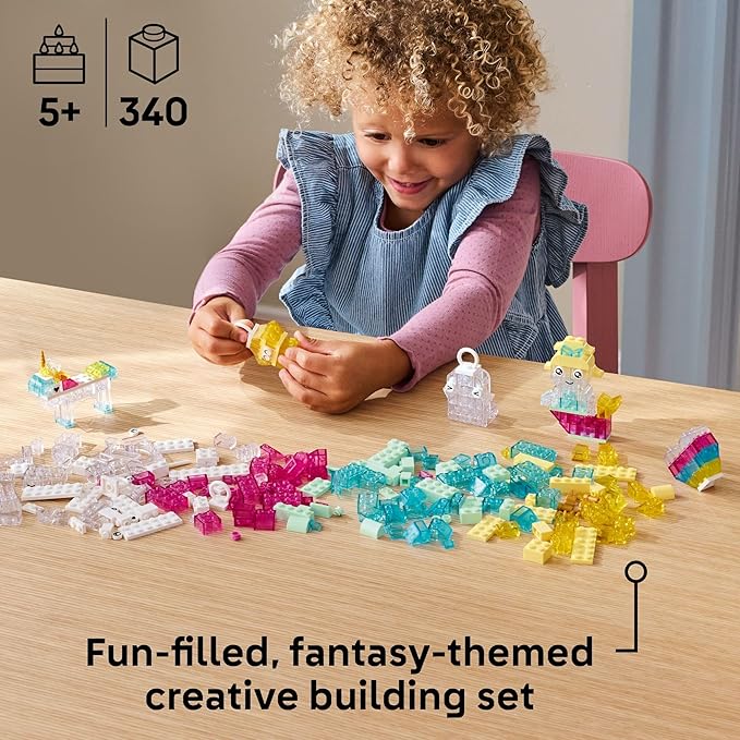 LEGO Classic Magical Transparent Box - Preschool Learning Toy for Boys and Girls, Ages 5+ - Birthday Gift for Kids - Beginner Construction Set - Colorful Building Bricks Toy - 11040
