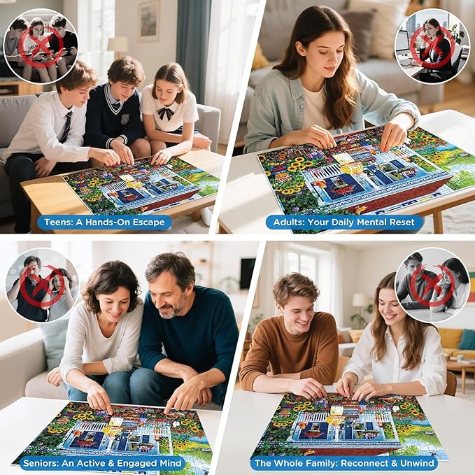 500 Pieces Garden Puzzle for Adults, Memaw's Helpers Jigsaw Puzzle, Beautiful Landscapes Puzzle for Adults Teens Seniors, Recycled Cardboard Puzzle with Letters on Back, Fun Family Game Birthday Gift