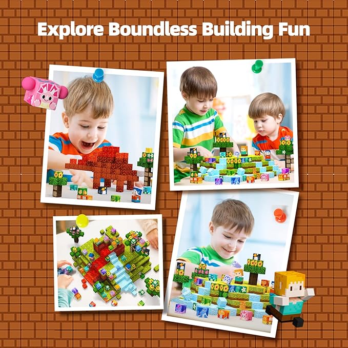 GobiDex Magnetic Building Blocks Dinosaur Theme Kid Toys for 3+ Years Old Boys Girls, STEM Building Gifts for Kids, Magnets Sensory Game for Toddler 48PCS