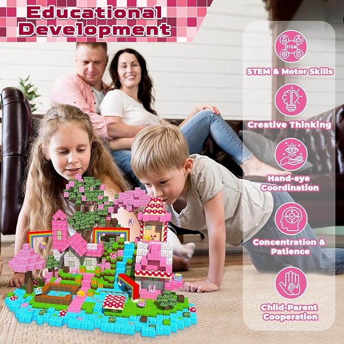 Goody King 150PCS Magnetic Blocks - Unicorn Magnetic Building Blocks, Stacking Magnets for Kids, Strong Magnets, Sensory Toy for STEM Learning Toys for Kids 3+ Boys and Girls Easter Birthday Gifts