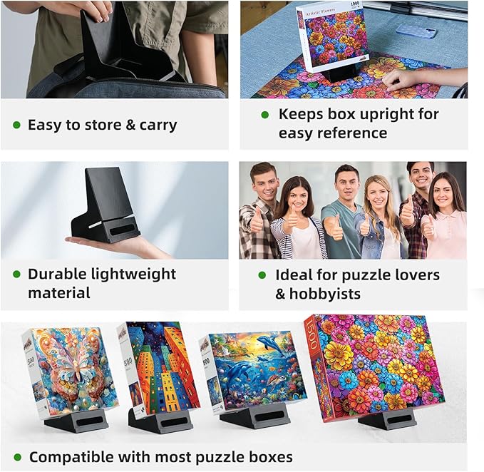 ALL4JIG Jigsaw Puzzle Box Stand for Jigsaw Puzzles – Sturdy & Stable Reference Image Holder, Hands-Free Viewing, Non-Slip Base, Ergonomic Tilt, Must-Have Puzzle Accessory Gift