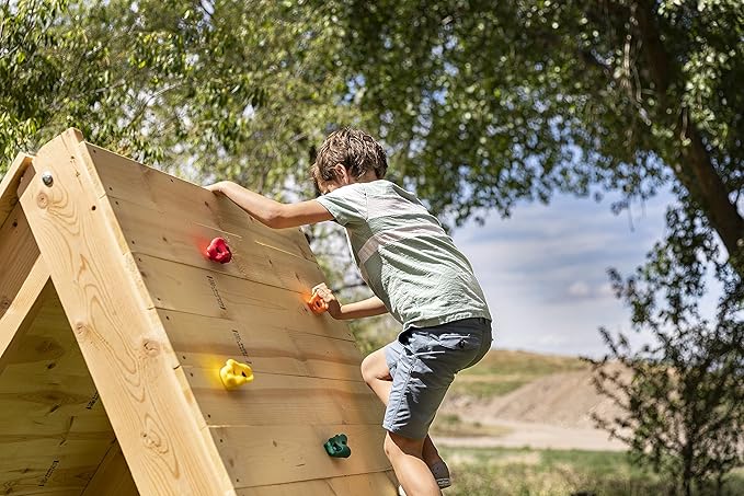 Squirrel Products Rock Climbing Holds for Kids, Deluxe Extra Large Climbing Rocks with Mounting Hardware - DIY Rock Wall Indoor & Outdoor Playground Accessories Wall Climbing Kit - Ages 3+