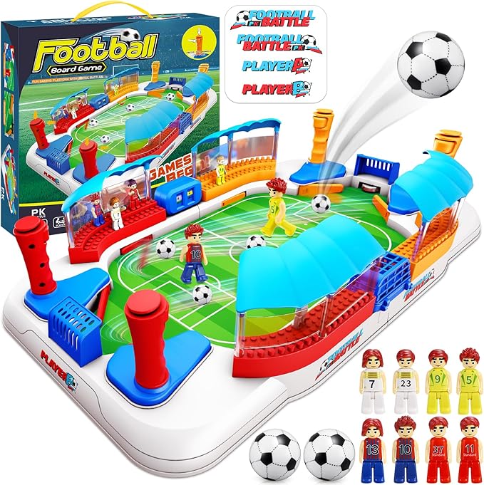 Soccer Board Game for Kids:Mini Foosball Table Game with 8 Figures&Shade Canopy for 3 4 5 6 7 8-12 Year Old Boys, Perfect Birthday Sports Gifts for Indoor Family Interaction & Parties & Birthday