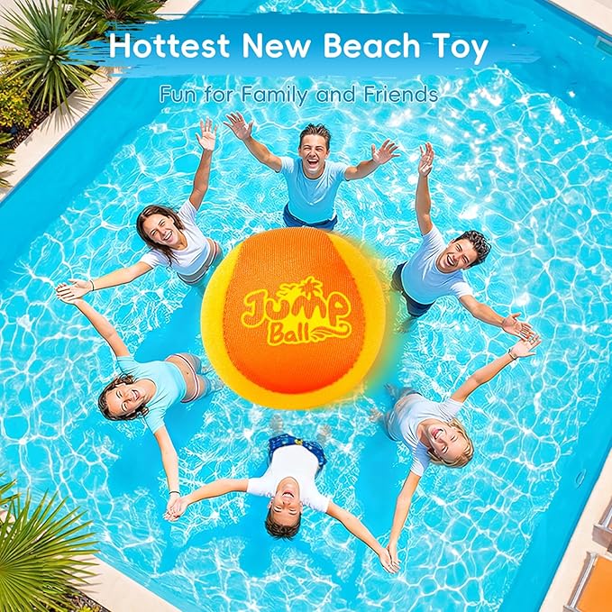 Water Stone Skipping Discs Set 4 Pack – Fun Pool Toys for Kids All Ages – Water Bouncing Skip Ball Toy for Boys & Girls – Best Games Gifts with Your Friends & Family at the Beach, Lake or Pool