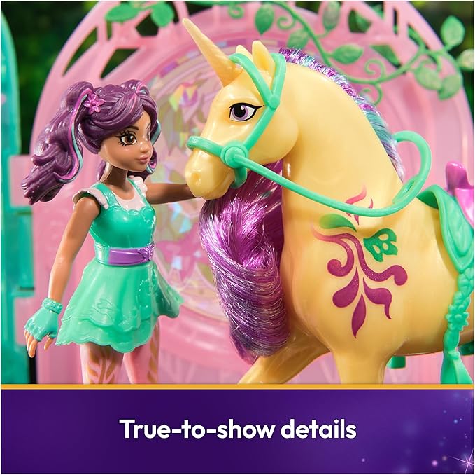 Unicorn Academy, Ava Doll & Color-Change Leaf Stall Playset with 15 Accessories, Dolls & Unicorn Toys for Girls Ages 4 and up
