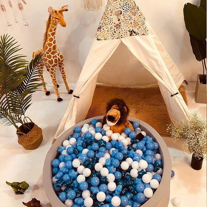 Realhaha Ball Pit Balls 50 100 200 500, Star Shapes for Babies Kids Playpen Plastic Balls for Babies Ball Pool Puppy Playballs